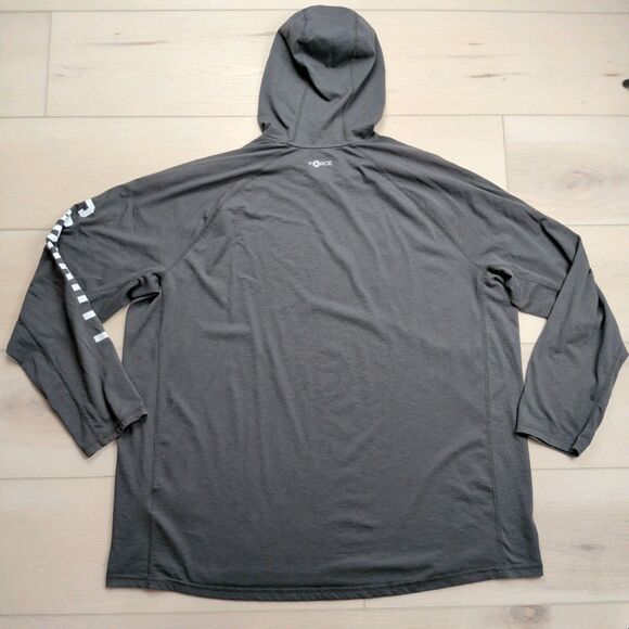 Carhartt Force Hooded T-Shirt Mens 3XL Relaxed Fit Long Sleeve Logo Graphic Gray - Picture 4 of 10